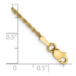 14K 1.5mm Diamond-cut Rope with Lobster Clasp Anklet - Image 2