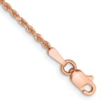 14K Rose Gold 1.75mm Diamond-cut Rope with Lobster Clasp Anklet
