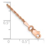 14K Rose Gold 1.75mm Diamond-cut Rope with Lobster Clasp Anklet - Image 2