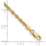 14K 2mm Diamond-cut Rope with Lobster Clasp Anklet - Image 5
