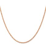 14K Rose Gold 2mm Diamond-cut Rope with Lobster Clasp Chain - Image 2