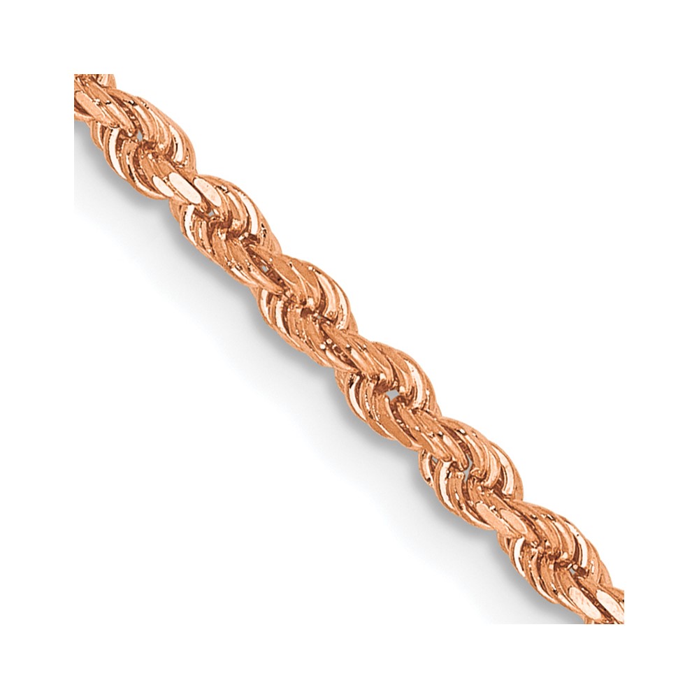 016R-9.jpg 14K Rose Gold 2mm Diamond-cut Rope with Lobster Clasp Chain - Image 1