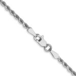 14K White Gold 2mm Diamond-cut Rope with Lobster Clasp Chain - Image 4