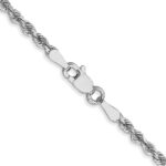 10k White Gold 2.25mm Diamond-cut Rope Chain - Image 3