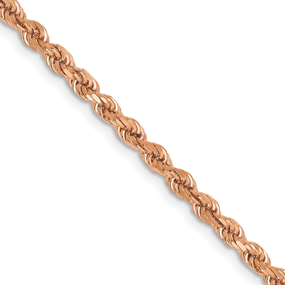 021R-5.jpg 14k Rose Gold 2.75mm Diamond-cut Rope with Lobster Clasp Chain - Image 1