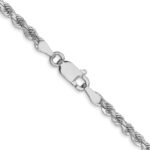 14K White Gold 2.75mm Diamond-cut Rope with Lobster Clasp Chain - Image 3