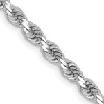 10k White Gold 3.25mm Diamond-cut Rope Chain