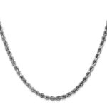 14K White Gold 3.5mm Diamond-cut Rope with Lobster Clasp Chain - Image 2