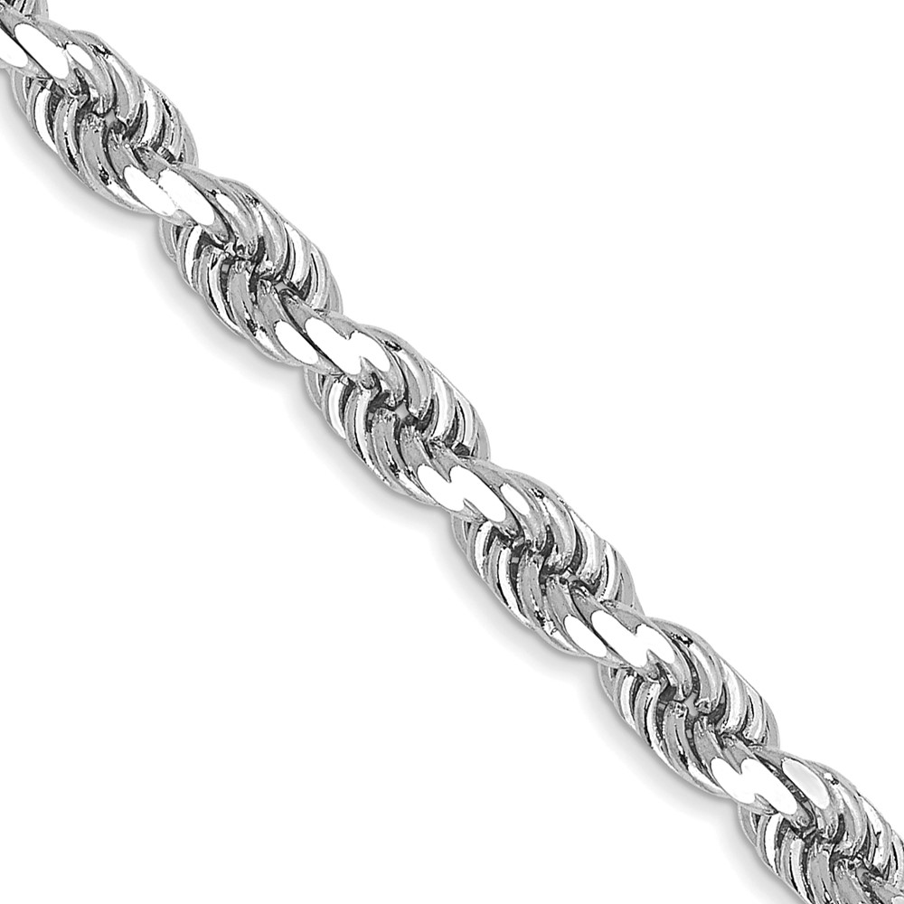 025W.jpg 14K White Gold 3.5mm Diamond-cut Rope with Lobster Clasp Chain - Image 1
