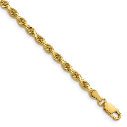 14K 3.75mm Diamond-cut Rope with Lobster Clasp Chain