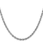 10k White Gold 4mm Diamond-cut Rope Chain - Image 2