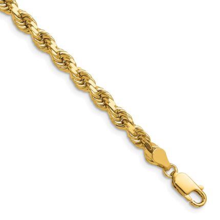 14K 4.5mm Diamond-cut Rope with Lobster Clasp Chain