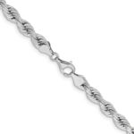 14k WG 6.5mm  D/C Rope with Fancy Lobster Clasp Chain - Image 3