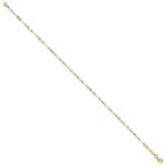 10k Two-Tone Polished Fancy Link Plus Extender - Total  Anklet - Image 2