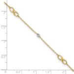 10K Two-Tone Infinity and Diamond-cut Beads Plus Extender - Total Anklet - Image 4