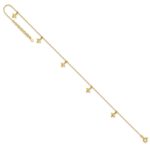 10k Polished Diamond-cut Star Dangles 5-Station Plus Extender - Total Anklet - Image 5