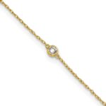 10k Polished Bezel-set 3.7mm CZ Anklet