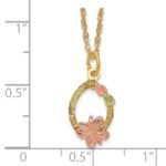 10k Tri-Color Black Hills Gold Butterfly Necklace - Image 3