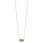 10K Polished CZ Evil Eye w/2 in ext Necklace - Image 2