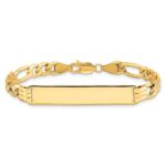 10k Semi-solid Figaro Link ID Bracelet - Image 3