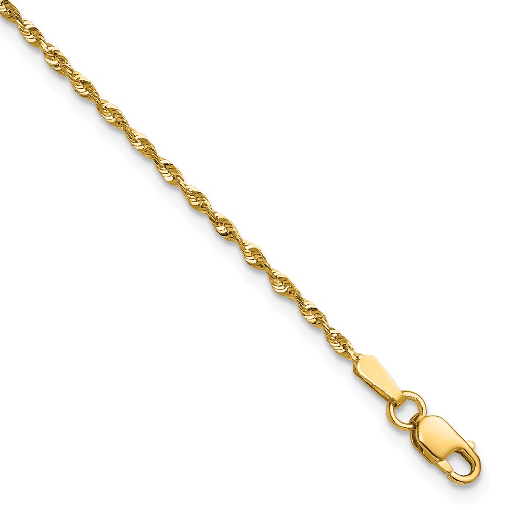 10EX012-7.jpg 10k 1.5mm Extra-Light D/C Rope Chain Anklet - Image 1