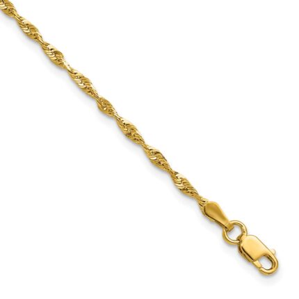 10k 2.0mm Extra-Light D/C Rope Chain Anklet