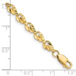 10k Polished Diamond-cut Leaf 7 inch Bracelet - Image 4