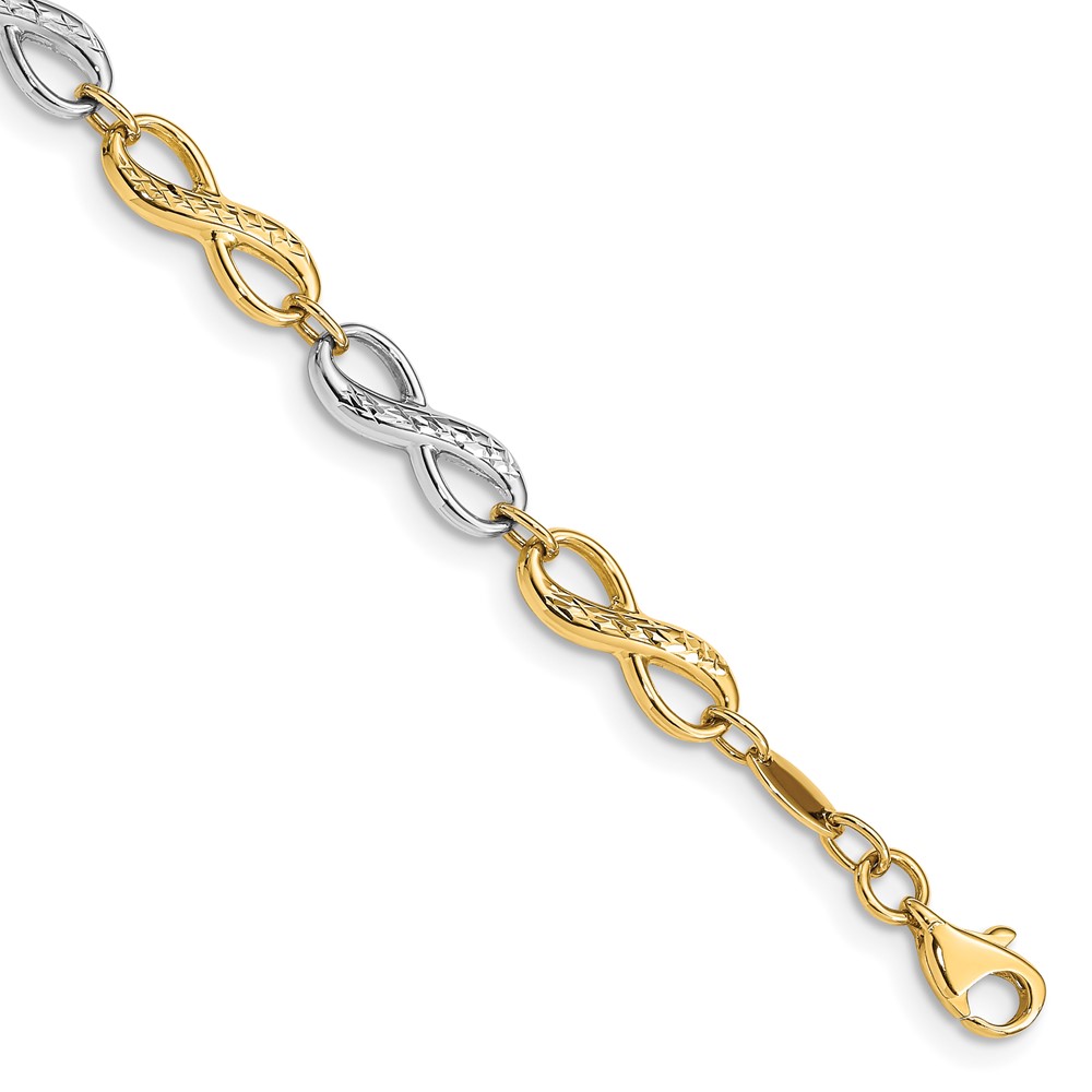10FB1521-7.5.jpg 10k Two-tone Infinity Symbol Bracelet - Image 1