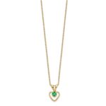 10k Madi K 3mm Emerald Heart Birthstone Necklace - Image 2