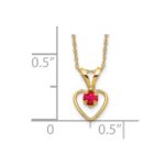 10k Madi K 3mm Ruby Heart Birthstone Necklace - Image 3