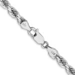 10k White Gold 4.5mm Diamond-Cut Rope Chain - Image 3