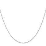 10K White Gold 1.15mm Carded Cable Rope Chain - Image 2