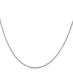 10K White Gold .7mm Box Chain - Image 2