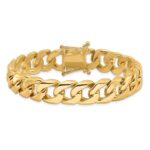 10k 13.4mm Hand-polished Rounded Curb Link Bracelet - Image 4