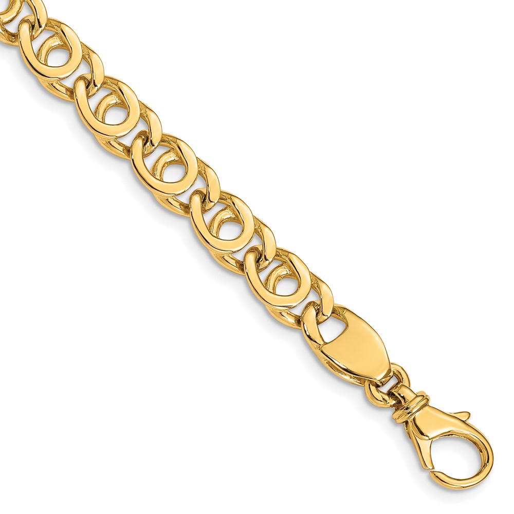10LK405-7.jpg 10k 7mm Hand Polished Fancy Link Chain - Image 1