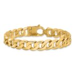 10k 11mm Hand Polished Fancy Curb Link Bracelet - Image 4