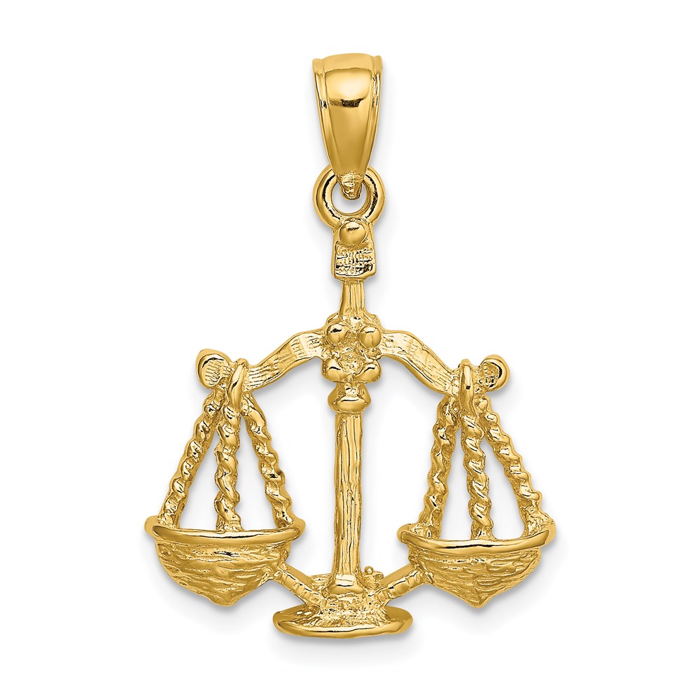 C3173-1.jpg 14k Large Libra Zodiac Charm - Image 1