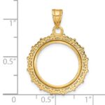 Wideband Distinguished Coin Jewelry 14k Polished Fancy 16.5mm Prong Coin Bezel Pendant - Image 4