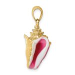 14K 3-D Pink and White Enamel Conch Shell Charm - Image 2