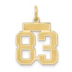 14k Small Satin Number 83 Charm