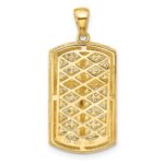 Sterling Silver Rhodium-plated and Gold-tone CZ Cross Crucifix Pendant - Image 3