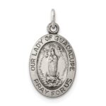 Sterling Silver Antiqued Our Lady of Guadalupe Medal