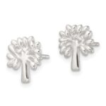 Sterling Silver E-Coating Polished Tree Post Earrings - Image 2