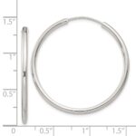 Sterling Silver 2mm Hoop Earrings - Image 4