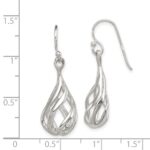 Sterling Silver Polished Fancy Twisted Teardrop Dangle Earrings - Image 4