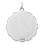 Sterling Silver Rh-plt Engraveable Polished Front/Satin Back Disc Charm - Image 3