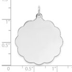 Sterling Silver Rh-plt Engraveable Polished Front/Satin Back Disc Charm - Image 4