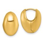 14k Polished Puffed Oval Hinged Hoop Earrings