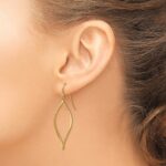 14k Polished Twisted Oblong Dangle Earrings - Image 3