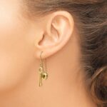 14K Gold Puff Heart Lock and Key Earrings - Image 3